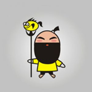 Personnage de Dessin Animé Mignon avec Poisson