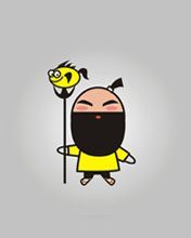 Personnage de Dessin Animé Mignon avec Poisson