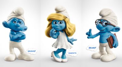 Personnages des Schtroumpfs - Grognon, Schtroumpfette, Schtroumpf Intello