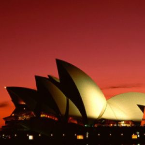 Coucher de soleil sur l'Opéra de Sydney