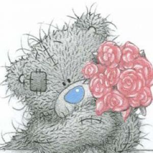Ours Mignon avec des Roses