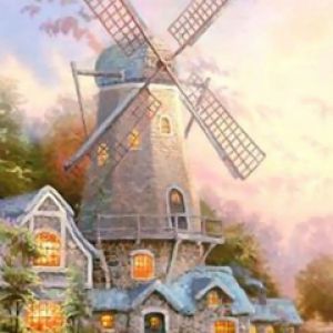 Charmant Paysage de Moulin à Vent