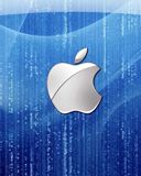 Logo Apple sur Fond Bleu