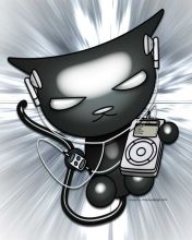 Chat Cool Écoutant de la Musique