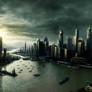 Paysage Urbain Dramatique au Crépuscule