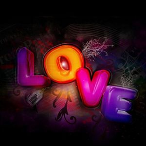 Typographie Colorée de l'Amour