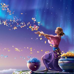 Fille Fantastique avec Fleurs
