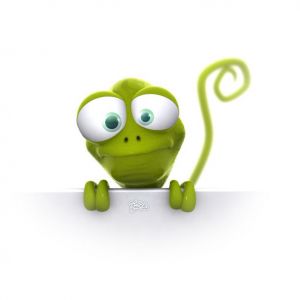 Lézard Cartoon Vert Mignon