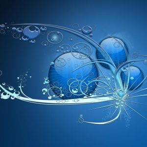 Design Abstrait Bleu avec Bulles