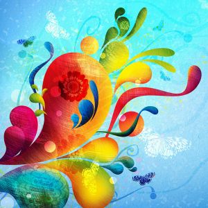 Design Floral Abstrait Coloré