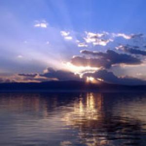 Reflet époustouflant du coucher de soleil