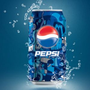 Canette de Pepsi avec Éclaboussures