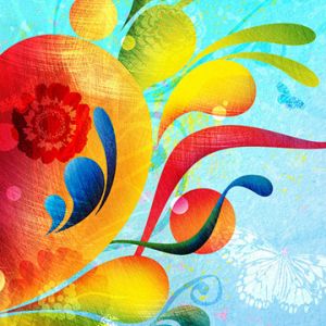Design Floral Abstrait Coloré
