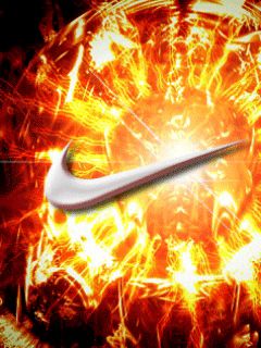 Logo Nike avec Fond Enflammé