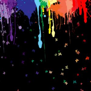 Éclaboussures Colorées avec Papillons
