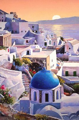 Coucher de soleil à Santorin