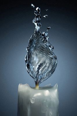 Flamme d'Eau Bougie