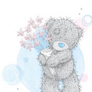 Ourson Mignon avec des Fleurs