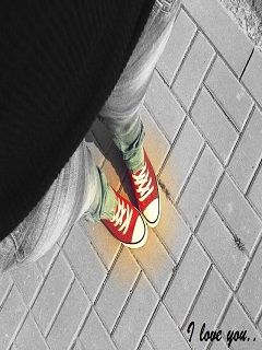 Baskets Rouges Converse Amour