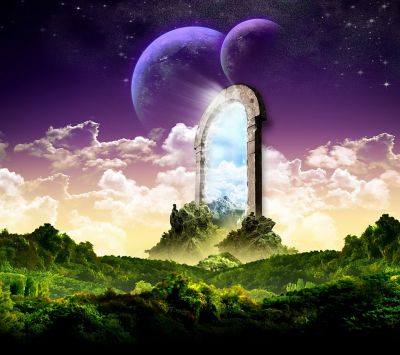 Paysage Fantastique avec Portail