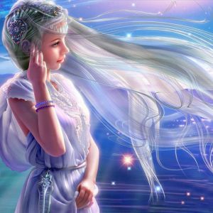 Femme Fantastique aux Cheveux Flottants