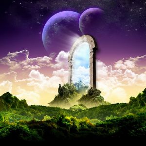 Paysage Fantastique avec Portail