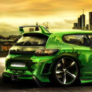Voiture de Sport Verte Éclatante