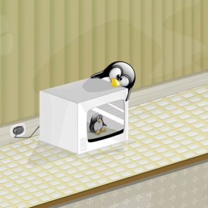 Pingouin dans le Micro-ondes