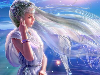 Fille Fantastique aux Cheveux Flottants