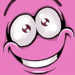 Visage de Dessin Animé Rose Heureux