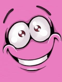Visage de Dessin Animé Rose Heureux