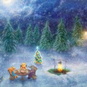 Animaux Mignons Célébration Hivernale