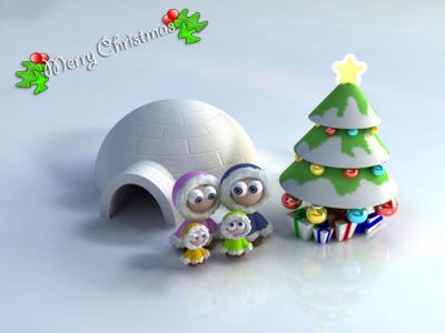 Scène Familiale de Noël Mignonne
