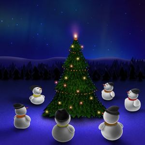 Bonhommes de Neige Autour du Sapin de Noël