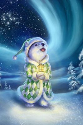 Ours Polaire Mignon en Hiver