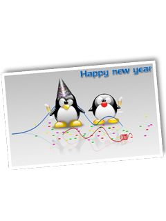 Pingouins Mignons Célébrant le Nouvel An