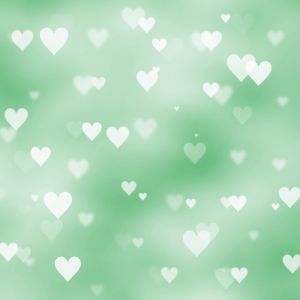 Fond Vert Doux avec Cœurs