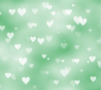 Fond Vert Doux avec Cœurs