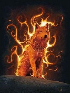 Illustration de Loup Enflammé