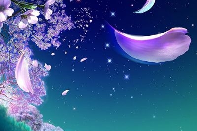 Ciel Nocturne Rêveur avec Pétales