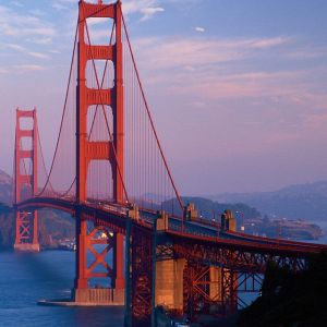 Pont Golden Gate au Coucher de Soleil