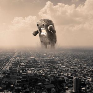 Monstre Géant au-dessus de la Ville