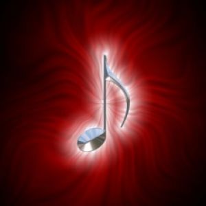 Note Musicale sur Fond Rouge