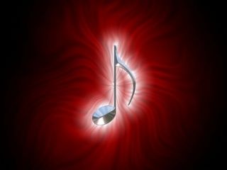 Note Musicale sur Fond Rouge