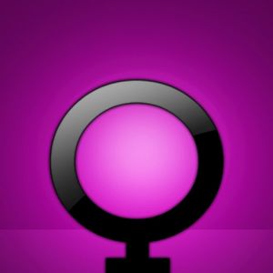 Symbole Féminin sur Fond Rose