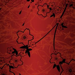 Design Floral Abstrait Rouge