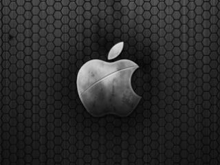 Logo Apple sur fond hexagonal