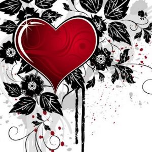 Cœur Rouge avec Design Floral