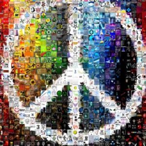 Mosaïque Colorée du Symbole de la Paix