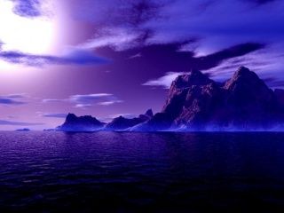 Paysage Violet Mystérieux